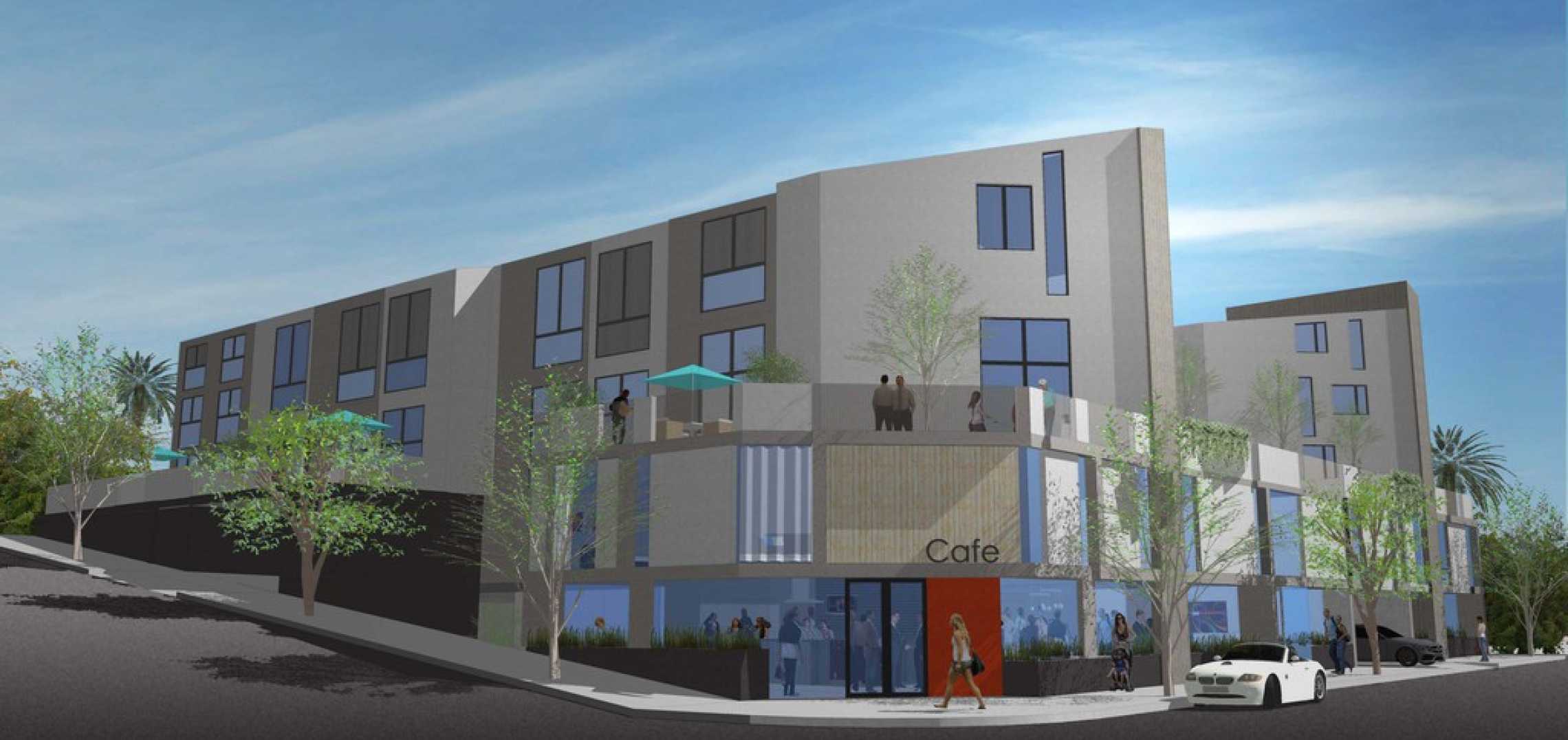 Picture of Five-Story Apartment Building with Retail Fully Framed at Melrose ...